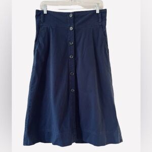 Gap Paper Bag Waist Twill Utility Button Front Skirt in Uniform Navy Size 2P